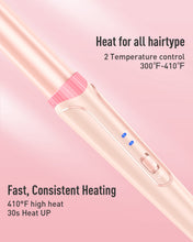 Load image into Gallery viewer, Waver Curling Iron Curling Wand - BESTOPE PRO 5 in 1 Curling Wand Set with 3 Barrel Hair Crimper for Women, Fast Heating Crimper Wand Curler in All Hair Type, Women Gifts - Leather Pink