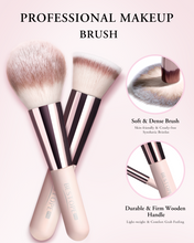 Load image into Gallery viewer, Makeup Brushes with Case, 20PCs Travel Makeup Brush Set, Foundation Concealer Blush Eyeshadow Brush Set Contour Powder Eyebrow Eyelash Brush Kit with Led Light Mirror Holder & 2 Powder Puff-Pink