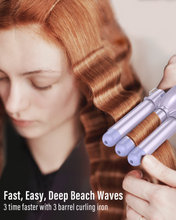 Load image into Gallery viewer, Waver Curling Iron Curling Wand - BESTOPE PRO 5 in 1 Curling Wand Set with 3 Barrel Hair Crimper for Women, Fast Heating Crimper Wand Curler in All Hair Type, Women Gifts - Purple