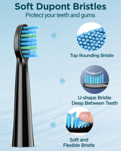 Load image into Gallery viewer, Coulax Electric Toothbrush for Adults and Kids - Coulax Electric Toothbrush, Rechargeable Toothbrush, Electric Toothbrush with 8 Brush Heads, 5 Modes, 2 Minute Timer, Dark Black