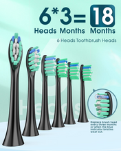 Load image into Gallery viewer, Electric Toothbrush Sonic Toothbrush - One Charge for 180 Days Electric Toothbrush with 6 Replacement Brushes