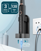 Load image into Gallery viewer, Sonic Electric Toothbrush for Adults - Rechargeable with 8 Brush Heads & Travel Case,Teeth Whitening , Power with Holder, 3Hours Charge for 120 Days - Black