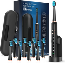 Load image into Gallery viewer, Ultrasonic Electric Toothbrushes for Adults - Rechargeable Sonic Toothbrush with Travel Case,Battery Powered Toothbrush, Electric Tooth Brush Travel Toothbrush with 8 Dupont Heads