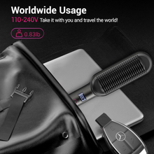 Load image into Gallery viewer, Hair Straightener Brush-Negative Ion Hair Straightener Styling Comb, 9 Temps 30s Fast Heat Straightening Brush with Hot Comb&Led Display, Straightening Comb for Women Curl, Auto Off&Anti Scald-Gray