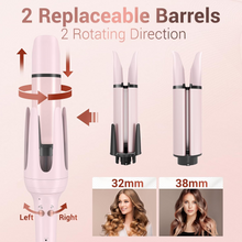 Load image into Gallery viewer, Automatic Curling Iron Hair Curler, Replaceable Auto Curling Wand with 2 Size Barrels (1.25 ", 1.5") & 3 Temps, Ceramic Rotating Curling Iron for Long Hair, Auto off Waver Hair Tool with Reminder