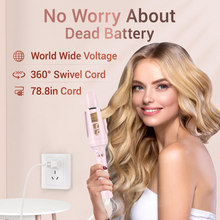 Load image into Gallery viewer, Automatic Curling Iron Hair Curler, Replaceable Auto Curling Wand with 2 Size Barrels (1.25 ", 1.5") & 3 Temps, Ceramic Rotating Curling Iron for Long Hair, Auto off Waver Hair Tool with Reminder