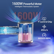 Load image into Gallery viewer, Professional Hair Dryer Blow Dryer with Diffuser, 110,000RPM High-speed Blow Dryer for Fast Dry, Negative Ionic Hair Dryer, Magnetic Nozzle&LED Display, Portable Hair Dryer for Travel Home Salon