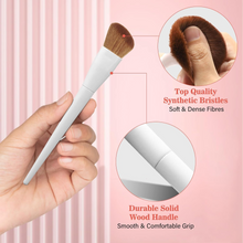 Load image into Gallery viewer, Professional 20PCs Makeup Brush Set, LUXBRU with Foundation Eyebrow Blending Concealer Blush Eyeshadow Contour Powder Brush, Brushes Kit with Travel Case & 2 Powder Puff-White