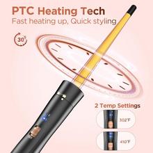 Load image into Gallery viewer, 5 in 1 Wand Curling Iron-Kinked Curling Wand Set with Flat Iron Hair Straightener, 3 Barrels Hair Crimper, 3 Ceramic Curling Irons (0.35 "-1.25"), 2 Temps Fast Heat Hair Waver Curler with Glove & Clip