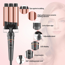 Load image into Gallery viewer, BESTOPE PRO 5 in 1 Curling Wand Set - 3 Barrel Hair Crimper with 4 Interchangeable Ceramic Curling Irons(0.35”-1.25”), Instant Heat Up, Storage Bag & Heat Protective Glove & 2 Clips