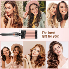 Load image into Gallery viewer, BESTOPE PRO 5 in 1 Curling Wand Set - 3 Barrel Hair Crimper with 4 Interchangeable Ceramic Curling Irons(0.35”-1.25”), Instant Heat Up, Storage Bag & Heat Protective Glove & 2 Clips