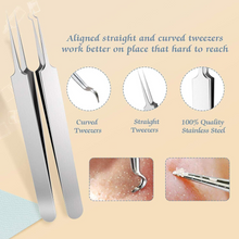Load image into Gallery viewer, BESTOPE PRO Blackhead Remover Comedone Squeezer Set Tweezers Set with Metal Box Blackhead Remover Made of High-Quality Stainless Steel Acne Blackhead Remover Extractor Tools 6 Pieces