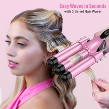 Load image into Gallery viewer, Waver Curling Iron Curling Wand - BESTOPE PRO 5 in 1 Curling Wand Set with 3 Barrel Hair Crimper for Women, Fast Heating Crimper Wand Curler in All Hair Type, Women Gifts-Pink