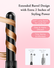 Load image into Gallery viewer, Long Barrel Curling Iron Wand Set, BESTOPE PRO 6 in 1 Curling Wand Set with Ceramic Barrel for Long/Medium Hair, 0.35"-1.25" Interchangeable Hair Wand Curler, Dual Volts, Include Glove & Clips - Black
