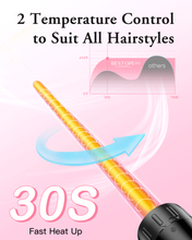 Load image into Gallery viewer, Long Barrel Curling Iron Wand Set, BESTOPE PRO 6 in 1 Curling Wand Set with Ceramic Barrel for Long/Medium Hair, 0.35"-1.25" Interchangeable Hair Wand Curler, Dual Volts, Include Glove & Clips - Black