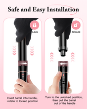 Load image into Gallery viewer, Long Barrel Curling Iron Wand Set, BESTOPE PRO 6 in 1 Curling Wand Set with Ceramic Barrel for Long/Medium Hair, 0.35"-1.25" Interchangeable Hair Wand Curler, Dual Volts, Include Glove & Clips - Black