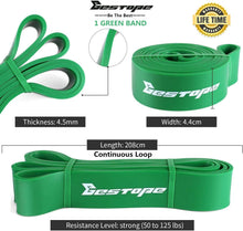 Load image into Gallery viewer, BESTOPE PRO Resistance Band Pull Up Assist Band Premium Latex Durable Workout Exercise Loop band Stretch Training Fitness Band Green for Men Women Home Gym Powerlifting Yoga
