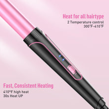 Load image into Gallery viewer, Waver Curling Iron Curling Wand - BESTOPE PRO 5 in 1 Curling Wand Set with 3 Barrel Hair Crimper for Women, Fast Heating Crimper Wand Curler in All Hair Type, Women Gifts-Pink