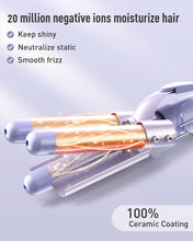 Load image into Gallery viewer, Waver Curling Iron Curling Wand - BESTOPE PRO 5 in 1 Curling Wand Set with 3 Barrel Hair Crimper for Women, Fast Heating Crimper Wand Curler in All Hair Type, Women Gifts - Purple