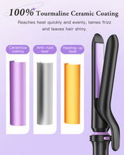 Load image into Gallery viewer, 5 in 1 Curling Iron, Curling Wand Set with Thermal Brush, Flat Iron Hair Straightener, 3 Ceramic Curling Irons (0.35"-1"), 13 Adjustable Temps, Hair Curler Waver with Heat Resistant Mat, Glove, Clip
