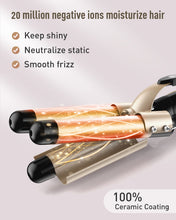 Load image into Gallery viewer, Waver Curling Iron Curling Wand - BESTOPE PRO 5 in 1 Curling Wand Set with 3 Barrel Hair Crimper for Women, Fast Heating Crimper Wand Curler in All Hair Type, Women Gifts - Gold