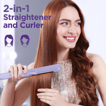 Load image into Gallery viewer, 5 in 1 Wand Curling Iron-Curling Wand Set with Hair Straightener, 3 Barrels Hair Crimper Iron, 3 Ceramic Curling Irons (0.35 "-1.25"), 2 Temps Fast Heat Hair Curler Waver with Glove & Clip-Purple