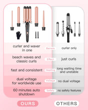 Load image into Gallery viewer, Waver Curling Iron Wand, BESTOPE PRO 5 in 1 Curling Wand Set with 3 Barrel Hair Crimper for Women, Fast Heating Hair Wand Curler in All Hair Type