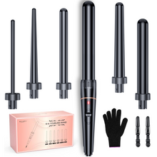 Load image into Gallery viewer, Bestope Curling Iron Large and Small Curls Set - 6-in-1 with Various Attachments Antistatic Ceramic Tourmaline Coating Wave Iron for Beach Waves
