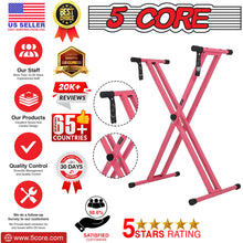 Load image into Gallery viewer, 5 Core Keyboard Stand Digital Piano Riser Adjustable X Style Heavy Duty Electric Key Board Casio Synth Holder Foldable Portable Fits 54 61 88 Keys - KS 2X