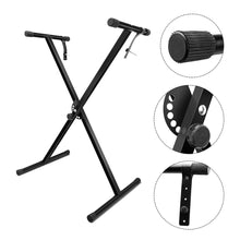 Load image into Gallery viewer, 5 Core Keyboard Stand Digital Piano Riser Adjustable X Style Electric Key Board Casio Synth Holder Foldable Portable Fits 54 61 88 Keys - KS 1X