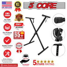 Load image into Gallery viewer, 5 Core Keyboard Stand Digital Piano Riser Adjustable X Style Electric Key Board Casio Synth Holder Foldable Portable Fits 54 61 88 Keys - KS 1X