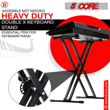 Load image into Gallery viewer, 5 Core Keyboard Stand Digital Piano Riser Adjustable X Style Heavy Duty Electric Key Board Casio Synth Holder Foldable Portable Fits 54 61 88 Keys - KS 2X