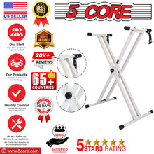 Load image into Gallery viewer, 5 Core Keyboard Stand Digital Piano Riser Adjustable X Style Heavy Duty Electric Key Board Casio Synth Holder Foldable Portable Fits 54 61 88 Keys - KS 2X