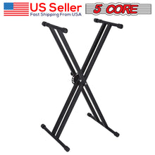 Load image into Gallery viewer, 5 Core Keyboard Stand Digital Piano Riser Adjustable X Style Heavy Duty Electric Key Board Casio Synth Holder Foldable Portable Fits 54 61 88 Keys - KS 2X