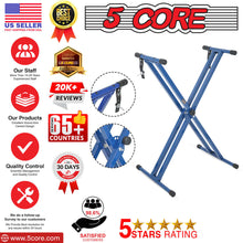 Load image into Gallery viewer, 5 Core Keyboard Stand Digital Piano Riser Adjustable X Style Heavy Duty Electric Key Board Casio Synth Holder Foldable Portable Fits 54 61 88 Keys - KS 2X