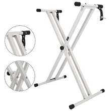 Load image into Gallery viewer, 5 Core Keyboard Stand Digital Piano Riser Adjustable X Style Heavy Duty Electric Key Board Casio Synth Holder Foldable Portable Fits 54 61 88 Keys - KS 2X