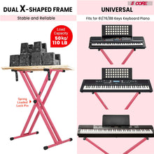Load image into Gallery viewer, 5 Core Keyboard Stand Digital Piano Riser Adjustable X Style Heavy Duty Electric Key Board Casio Synth Holder Foldable Portable Fits 54 61 88 Keys - KS 2X