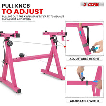 Load image into Gallery viewer, 5 Core Keyboard Stand Z Style Height Width Adjustable Portable Heavy Duty Electric Piano Stands - PINK - KS Z1 BPNK HD