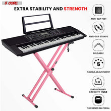 Load image into Gallery viewer, 5 Core Keyboard Stand Digital Piano Riser Adjustable X Style Heavy Duty Electric Key Board Casio Synth Holder Foldable Portable Fits 54 61 88 Keys - KS 2X