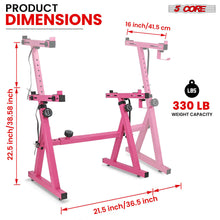 Load image into Gallery viewer, 5 Core Keyboard Stand Z Style Height Width Adjustable Portable Heavy Duty Electric Piano Stands - PINK - KS Z1 BPNK HD