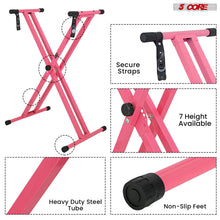 Load image into Gallery viewer, 5 Core Keyboard Stand Digital Piano Riser Adjustable X Style Heavy Duty Electric Key Board Casio Synth Holder Foldable Portable Fits 54 61 88 Keys - KS 2X
