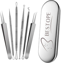 Load image into Gallery viewer, BESTOPE PRO Blackhead Remover Tool Kit Blackhead Tweezer Comedone Pimple Extractor Removal Tool, Acne Treatment Blemish Whitehead Popper Remover Set