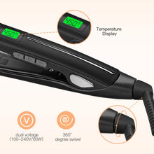 Load image into Gallery viewer, BESTOPE Pro Hair Straightener Professional Flat Iron for Hair with Ceramic Tourmaline 1.75 Inch Wide Floating Plate Straighteners with 450 °F Salon High Heat, Dual Voltage(Upgraded Version)