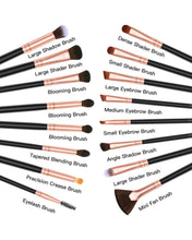 Load image into Gallery viewer, BESTOPE Pro Eye Makeup Brushes, 16 Pcs Professional Eye Brush Set Eyeshadow, Eyebrow, Blending, Fan, Eyelash, Make Up Brushes with Premium Wooden Handles & Soft Synthetic Hairs