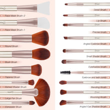 Load image into Gallery viewer, BESTOPE Pro Makeup Brushes 16PCs Premium Synthetic Professional Makeup Brush set with 2PCs Silicone Face Mask Brush 1 Makeup Sponge and 1 Brush Cleaner Foundation Brushes Blending Shadows Make Up Brushes