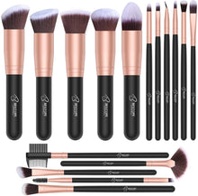 Load image into Gallery viewer, Ensemble de pinceaux de maquillage professionnels Rose doré
