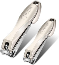 Load image into Gallery viewer, 爪きり カバー付き 2本セット 滑り止め 飛び散らない ステンレス製 収納ケース付き