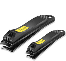 Load image into Gallery viewer, Lot de 2 coupe-ongles en acier inoxydable pour ongles de doigts et d'orteils