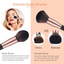 Load image into Gallery viewer, BESTOPE PRO Lot de 18 pinceaux de maquillage professionnels synthétiques de qualité supérieure pour fond de teint, poudre, blush, anti-cernes