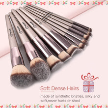 Load image into Gallery viewer, Lot de Pinceaux Maquillage 20Pcs Premium Synthétique Professionnel Pour Liquide Poudre Crème Fusion de Fond de Teint Concealer Yeux Visage Pinceaux Kit Champagne